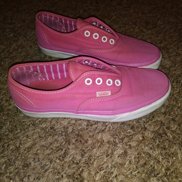 hot pink vans slip ons